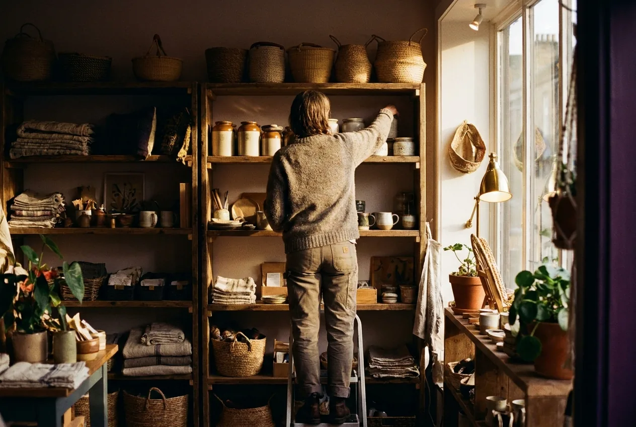 A small retail business owner managing VAT on the shop floor