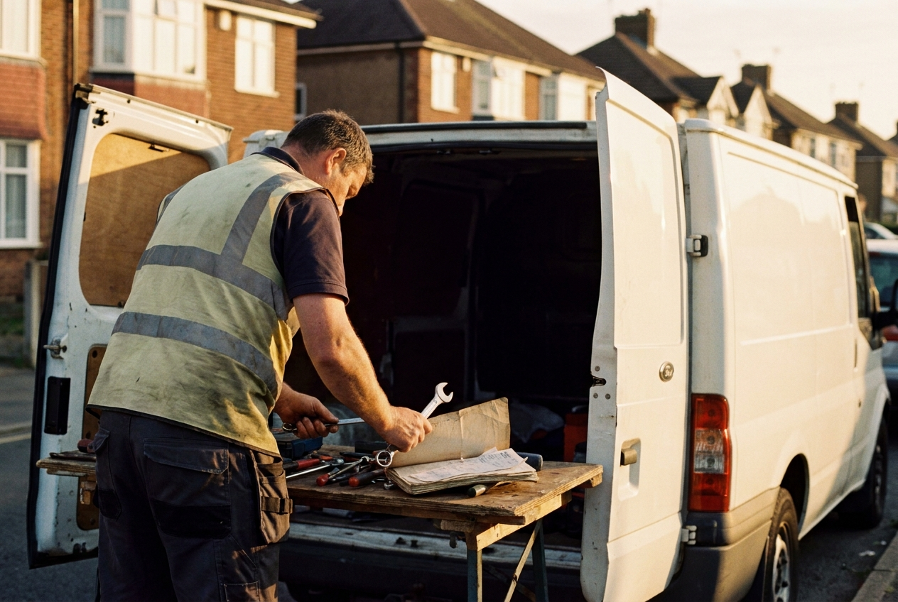 CIS subcontractor at his van